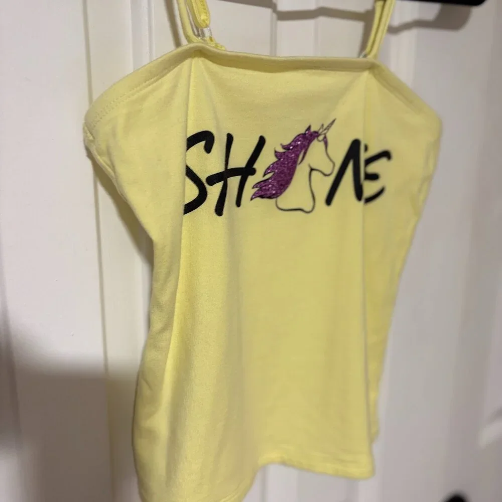 Justice convertible yellow tank/tube top sz 12